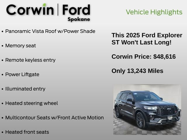 Certified 2025 Ford Explorer ST w/ Sun And Sound Package AWD/4WD image 13