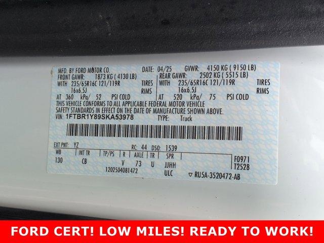 Certified 2025 Ford Transit 250 Low Roof w/ Exterior Upgrade Package RWD image 26