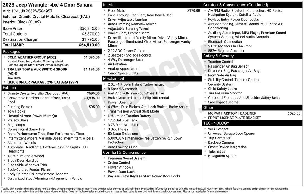 Used 2023 Jeep Wrangler Sahara 4xe w/ Cold Weather Group image 23