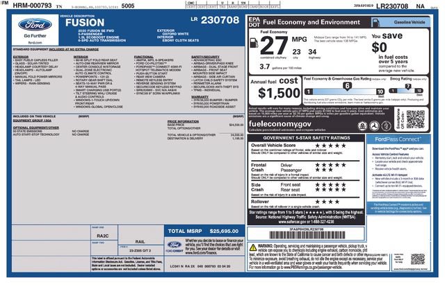 Certified 2020 Ford Fusion SE FWD image 5