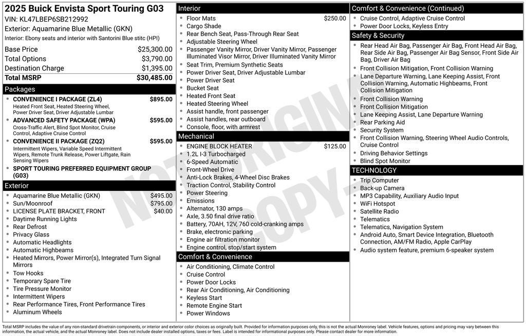 Used 2025 Buick Envista Sport Touring w/ Convenience I Package FWD image 38