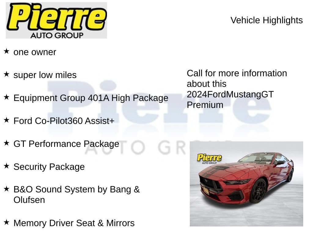 Certified 2024 Ford Mustang GT Premium w/ GT Performance Package RWD image 15
