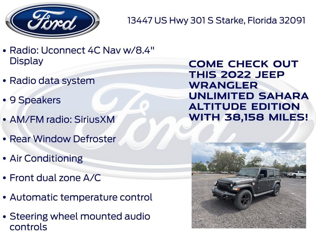 Used 2022 Jeep Wrangler Unlimited Sahara AWD/4WD image 22