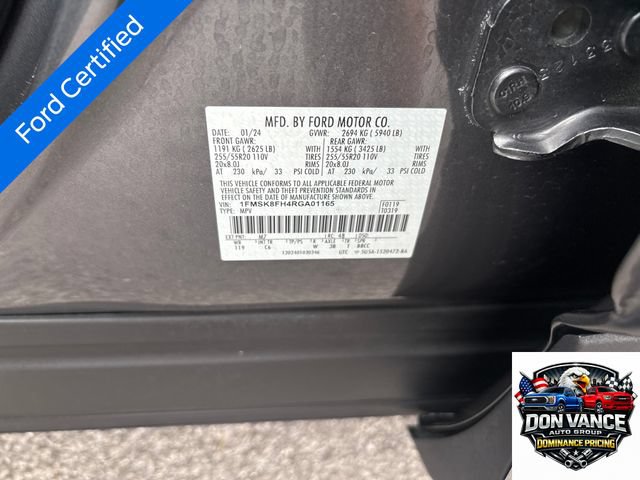 Certified 2024 Ford Explorer Limited w/ Equipment Group 301A AWD/4WD image 31