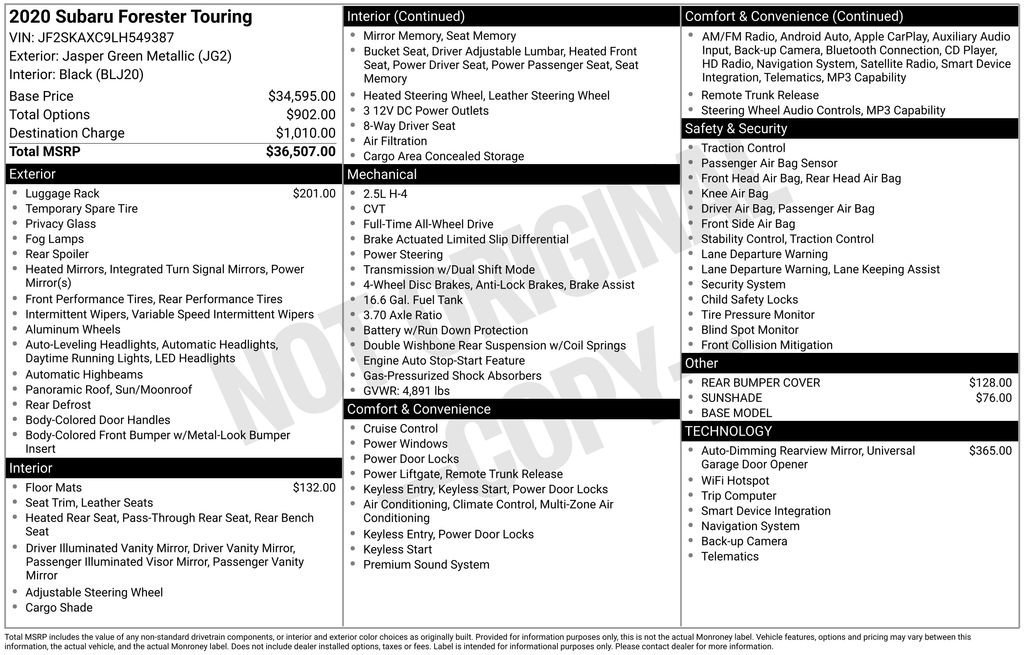 Used 2020 Subaru Forester Touring AWD/4WD image 6