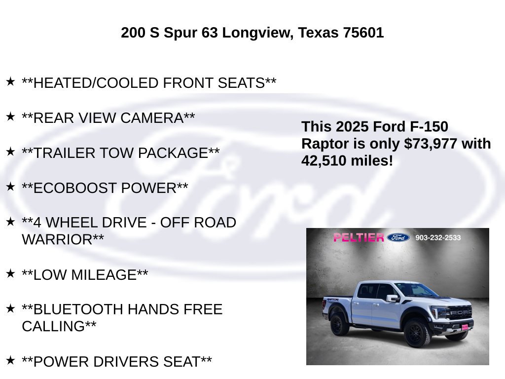 Certified 2025 Ford F150 Raptor AWD/4WD image 10
