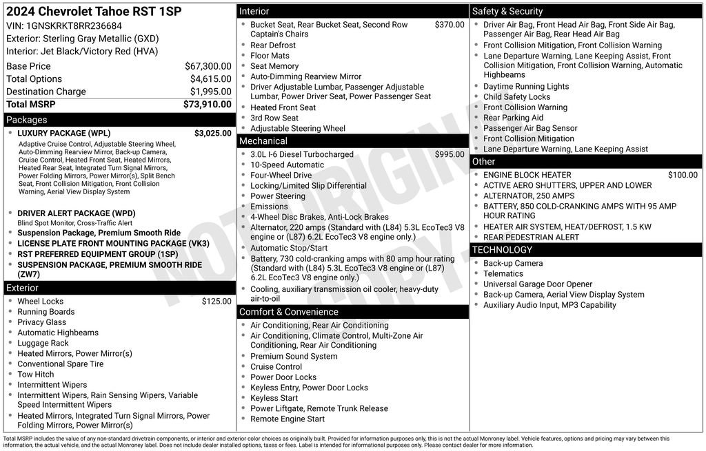 Used 2024 Chevrolet Tahoe RST w/ Luxury Package AWD/4WD video 3