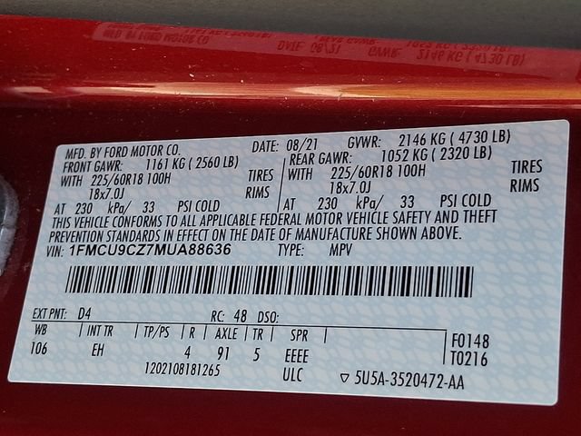 Certified 2021 Ford Escape SEL AWD/4WD image 27
