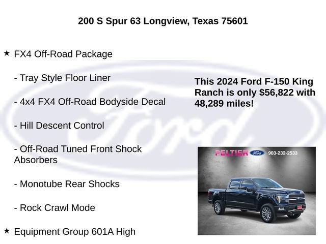 Certified 2024 Ford F150 King Ranch w/ FX4 Off-Road Package AWD/4WD image 5