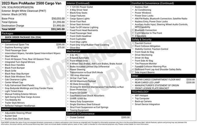 Used 2023 RAM ProMaster 2500 FWD image 19