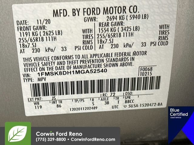 Certified 2021 Ford Explorer XLT AWD/4WD image 36