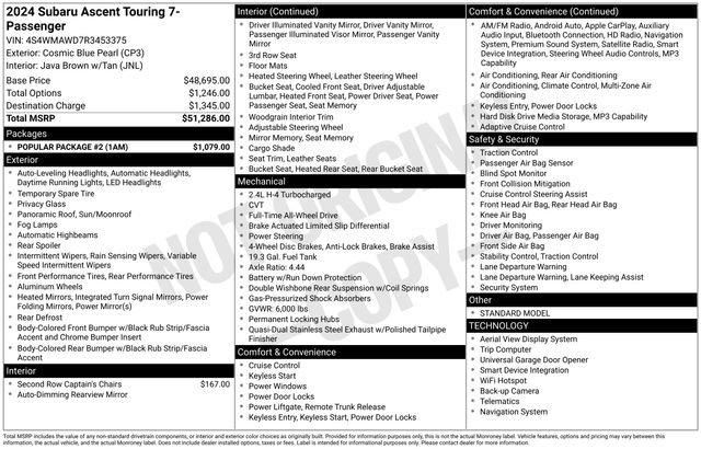 Used 2024 Subaru Ascent Touring w/ Popular Package #2 AWD/4WD image 27