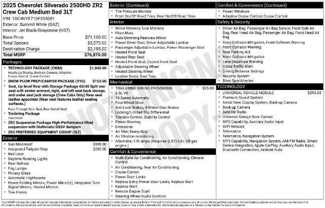 Used 2025 Chevrolet Silverado 2500 ZR2 w/ Technology Package AWD/4WD image 37
