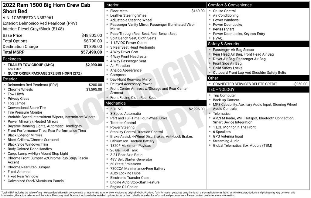 Used 2022 RAM 1500 Big Horn w/ Trailer Tow Group AWD/4WD image 37