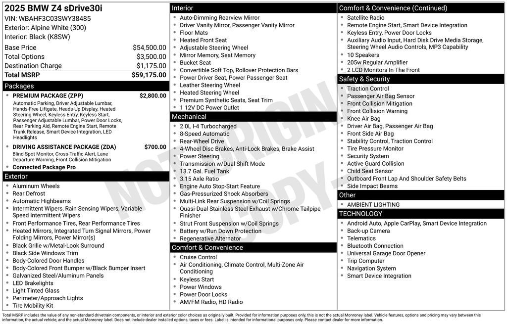 Used 2025 BMW Z4 sDrive30i image 12