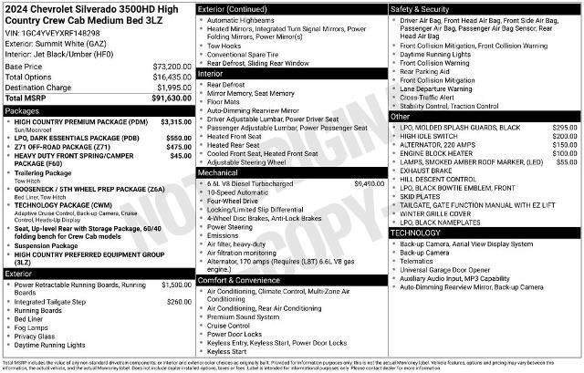 Used 2024 Chevrolet Silverado 3500 High Country w/ High Country Premium Package AWD/4WD image 29