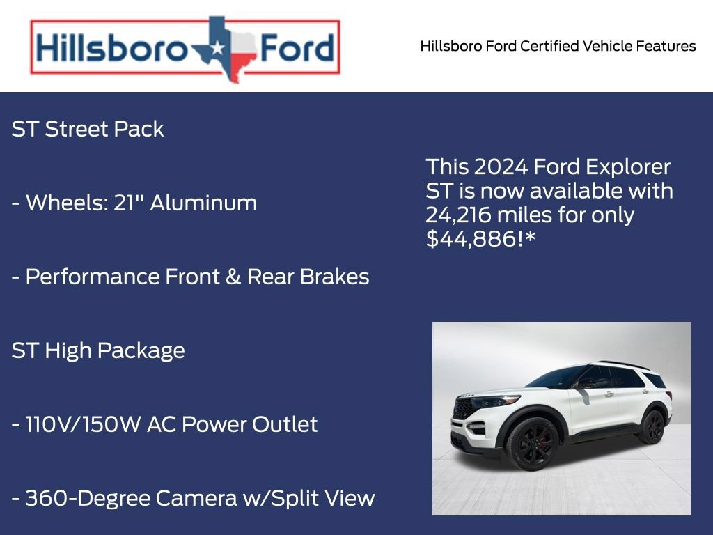 Certified 2024 Ford Explorer ST w/ Equipment Group 401A AWD/4WD image 13