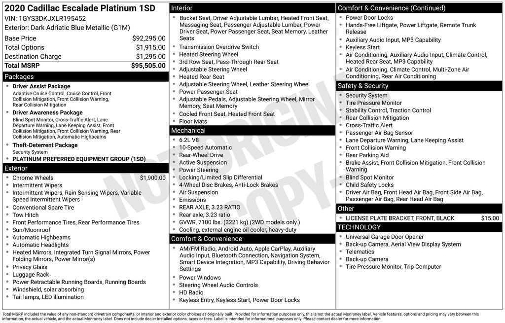 Used 2020 Cadillac Escalade Platinum image 33