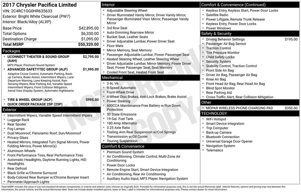 Used 2017 Chrysler Pacifica Limited image 27