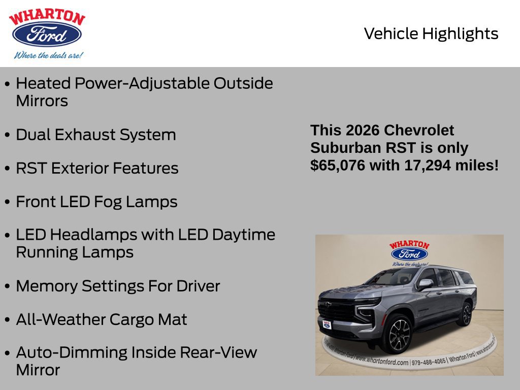 Used 2026 Chevrolet Suburban RST w/ Comfort Package RWD image 31