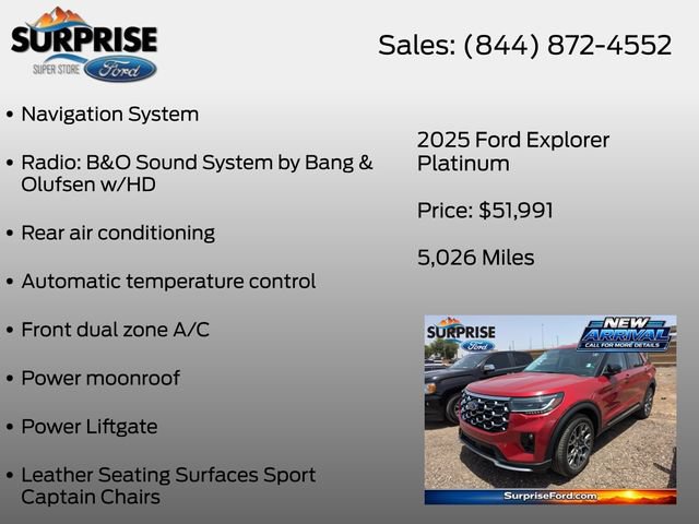 Certified 2025 Ford Explorer Platinum w/ Ultimate Package AWD/4WD image 16