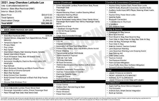 Used 2021 Jeep Cherokee Latitude Lux image 25