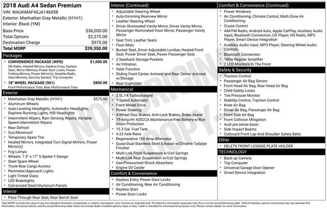 Used 2018 Audi A4 2.0T Ultra Premium w/ Convenience Package image 4