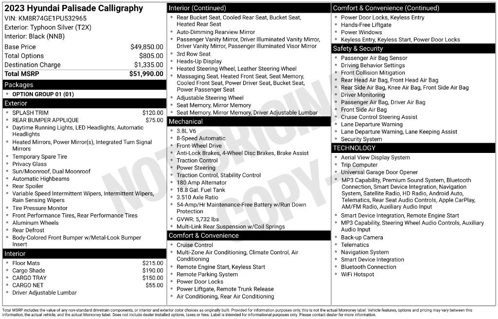 Used 2023 Hyundai Palisade Calligraphy FWD image 7