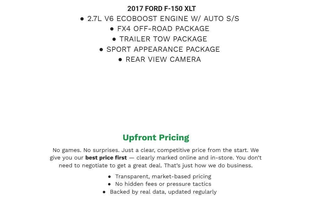 Certified 2017 Ford F150 XLT w/ Equipment Group 301A Mid