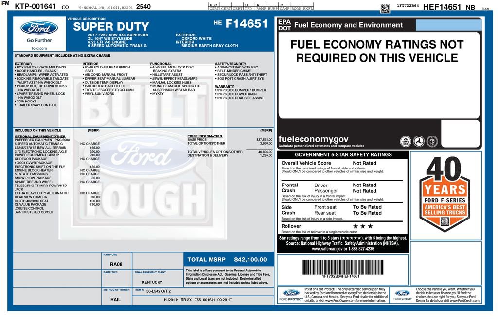 Certified 2017 Ford F250 XL w/ Power Equipment Group