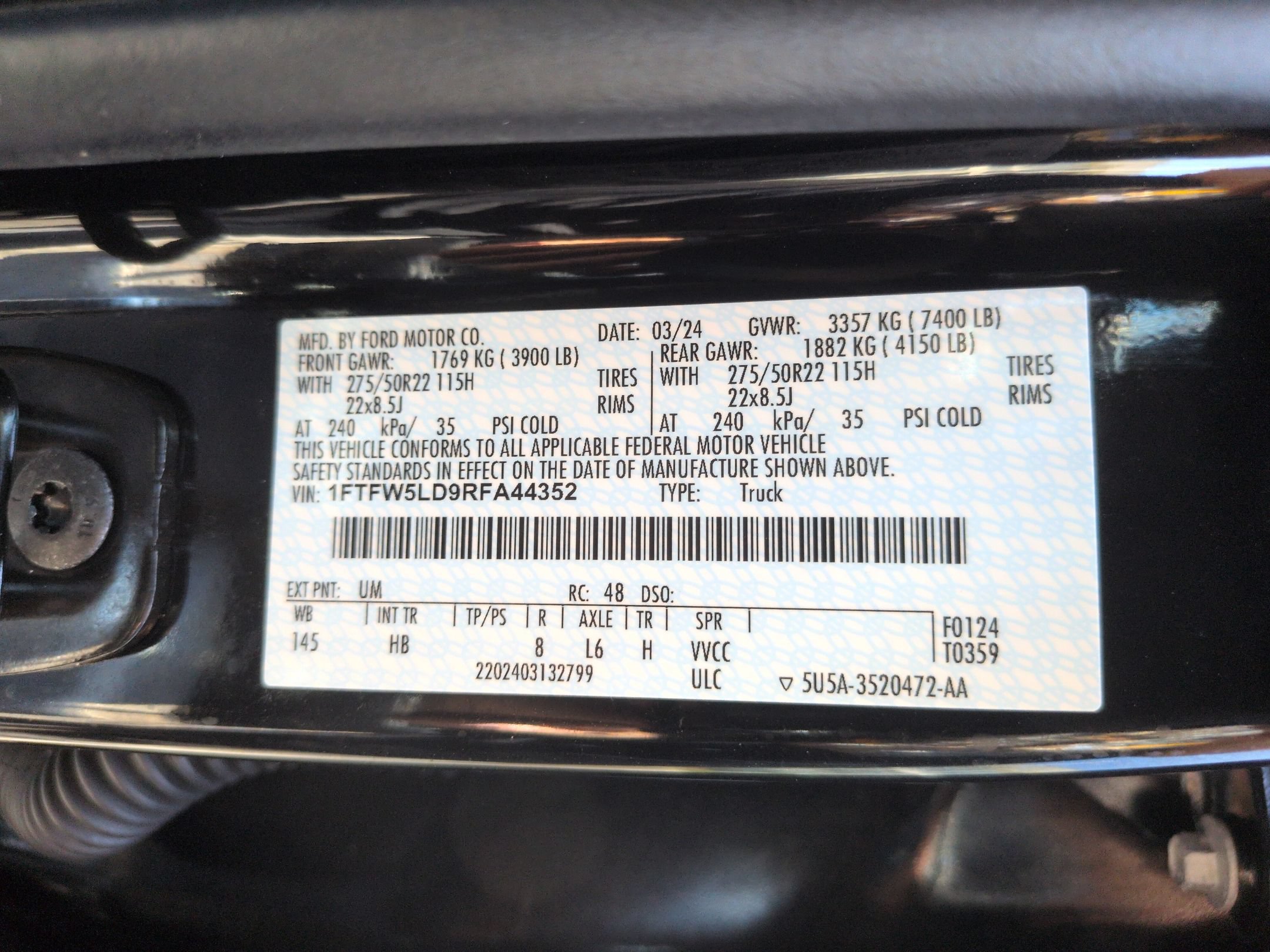 Certified 2024 Ford F150 Lariat w/ Equipment Group 502A High AWD/4WD image 39