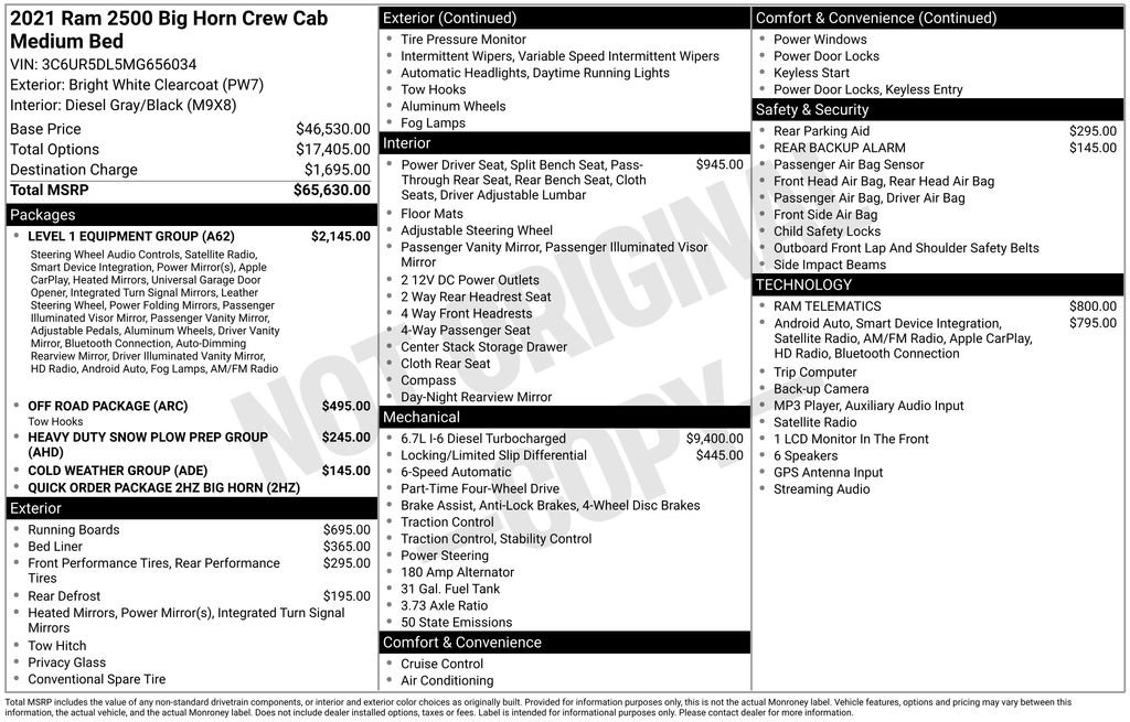 Used 2021 RAM 2500 Big Horn w/ Level 1 Equipment Group AWD/4WD image 45