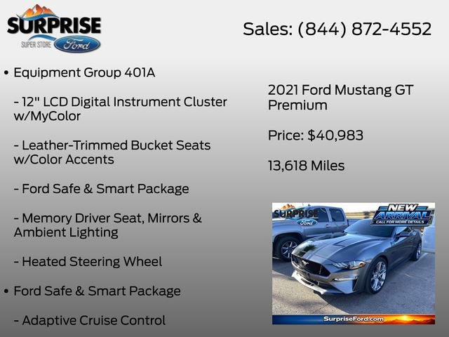 Certified 2021 Ford Mustang GT Premium w/ Equipment Group 401A RWD image 7