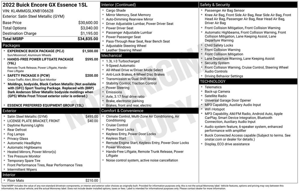 Used 2022 Buick Encore GX Essence w/ Experience Buick Package AWD/4WD image 46