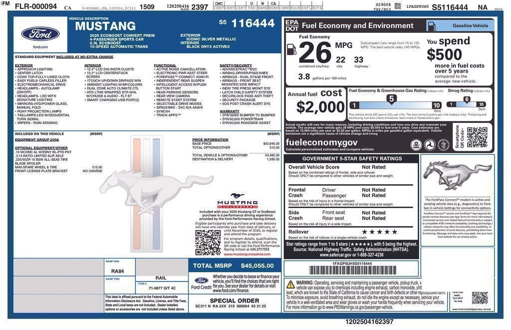 Certified 2025 Ford Mustang Premium RWD image 54