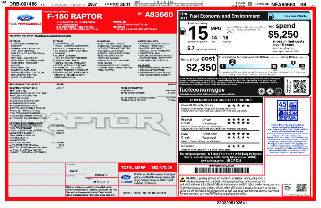 Certified 2022 Ford F150 Raptor w/ Raptor 37 Performance Package AWD/4WD image 26