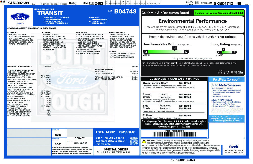 Certified 2025 Ford Transit 250 Low Roof w/ Exterior Upgrade Package RWD image 5