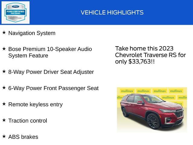 Used 2023 Chevrolet Traverse RS FWD image 18