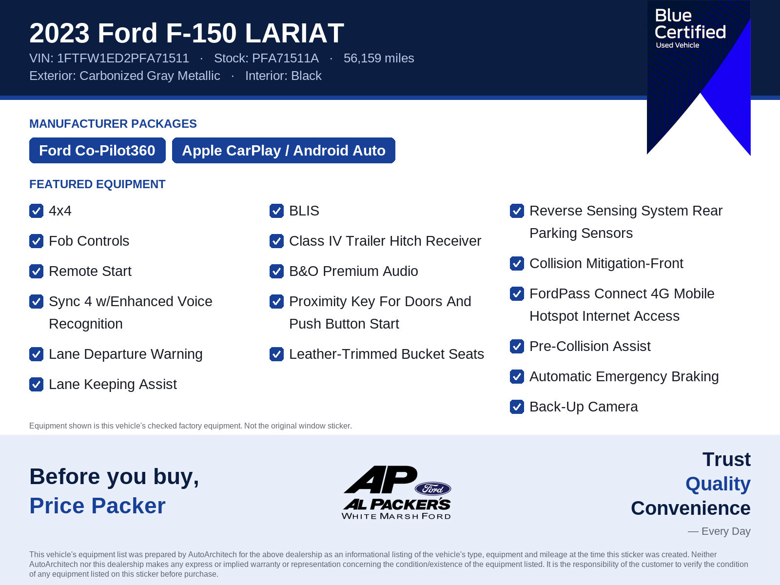 Certified 2023 Ford F150 Lariat w/ Max Trailer Tow Package AWD/4WD image 10