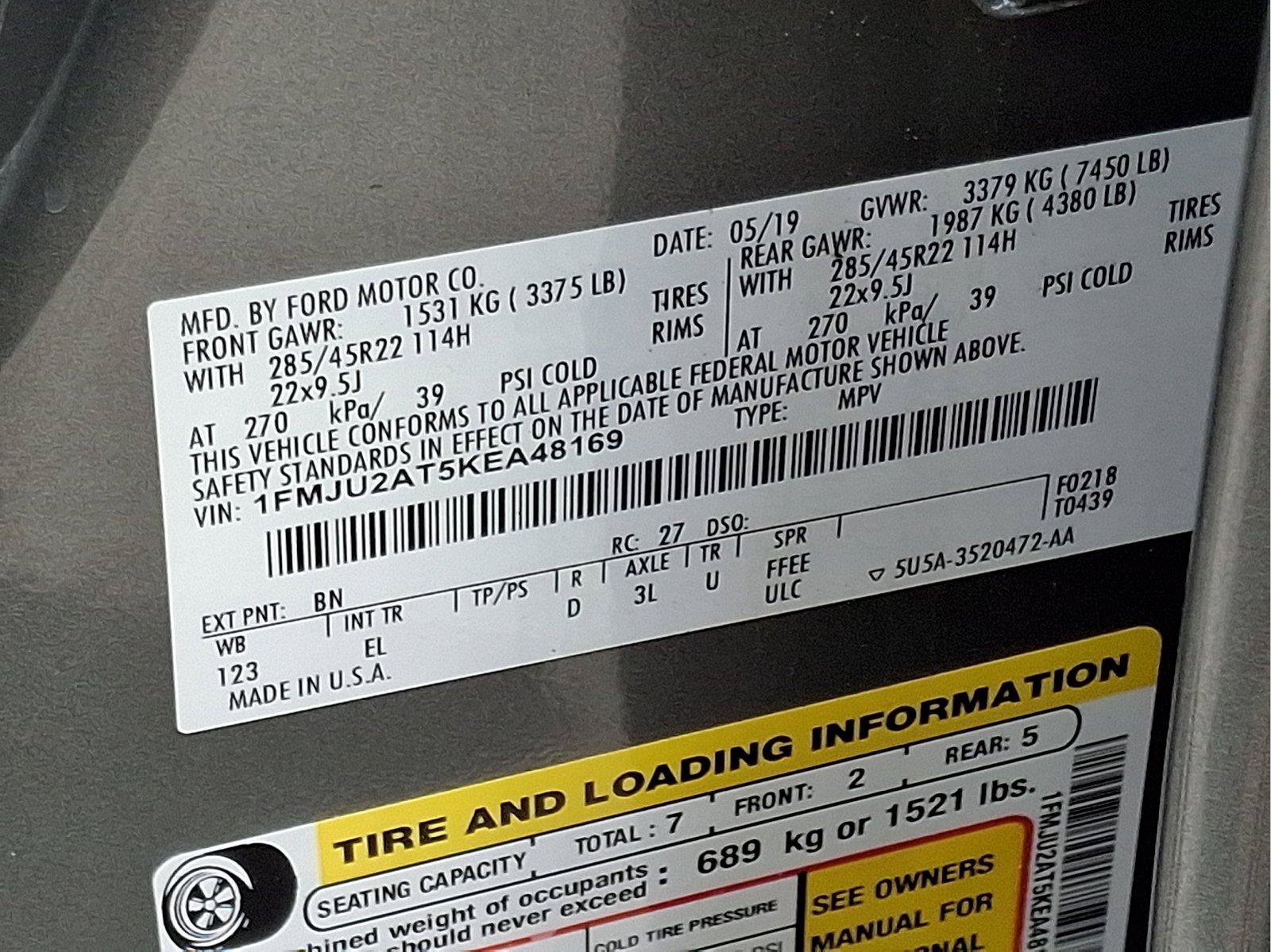 Certified 2019 Ford Expedition Limited w/ Equipment Group 302A AWD/4WD image 26