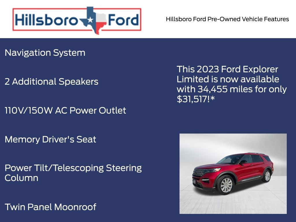Certified 2023 Ford Explorer Limited w/ Limited Technology Package RWD image 9