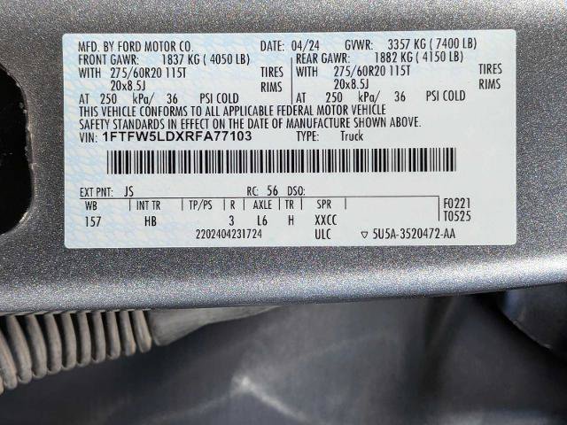 Certified 2024 Ford F150 Lariat w/ FX4 Off-Road Package AWD/4WD image 29