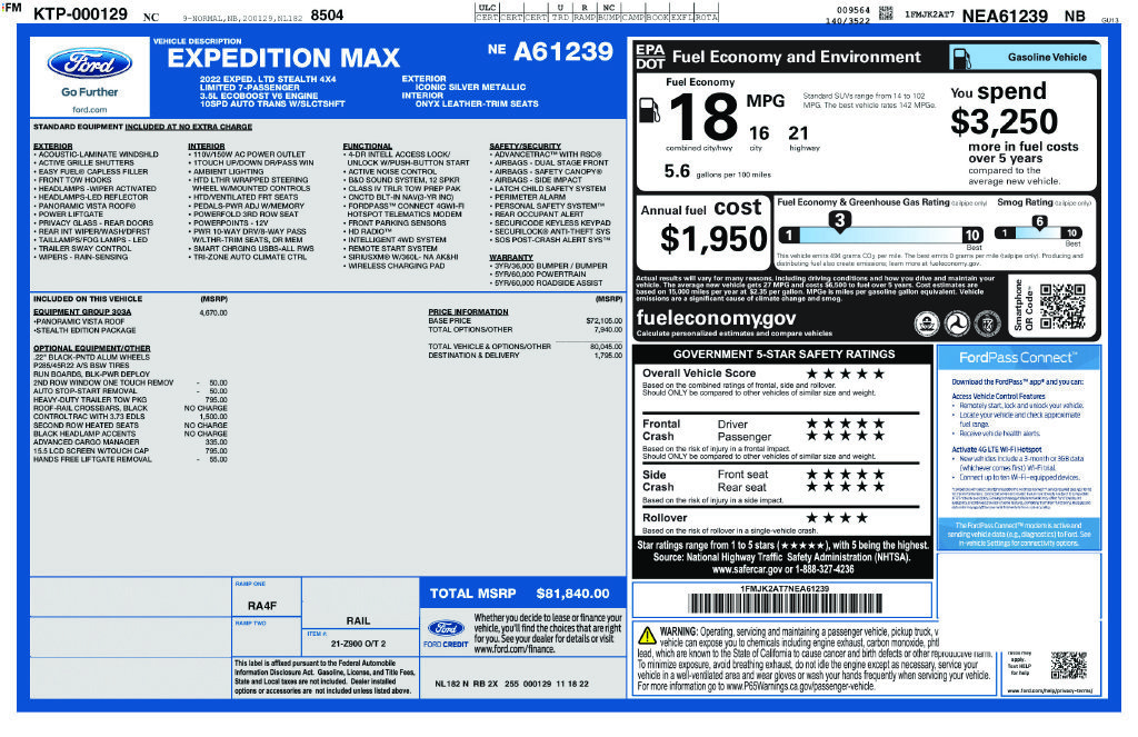Certified 2022 Ford Expedition Max Limited AWD/4WD image 28