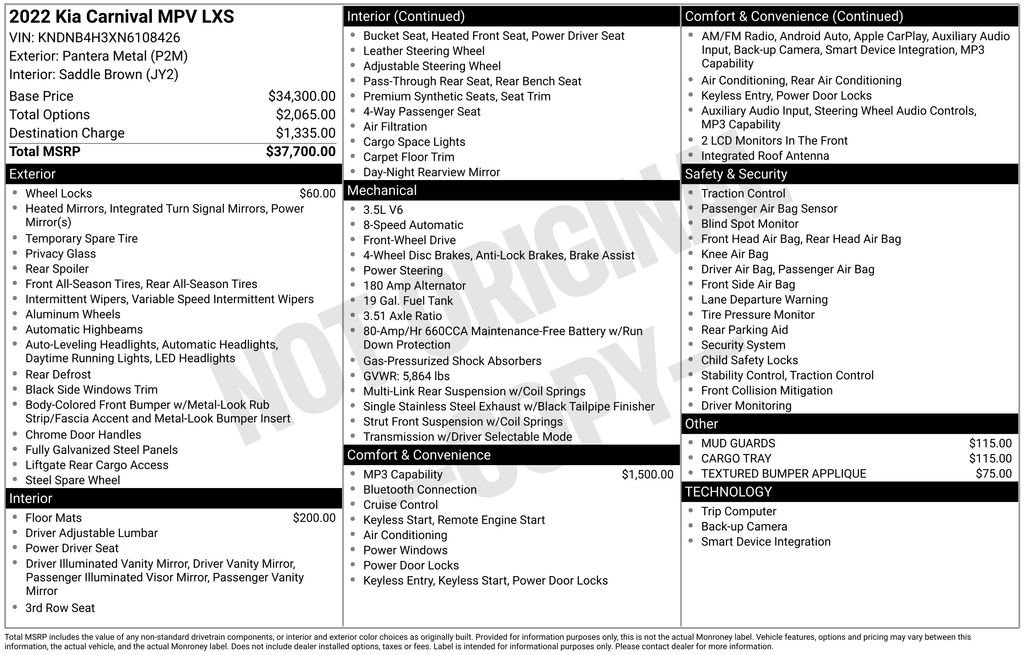 Used 2022 Kia Carnival LX image 7