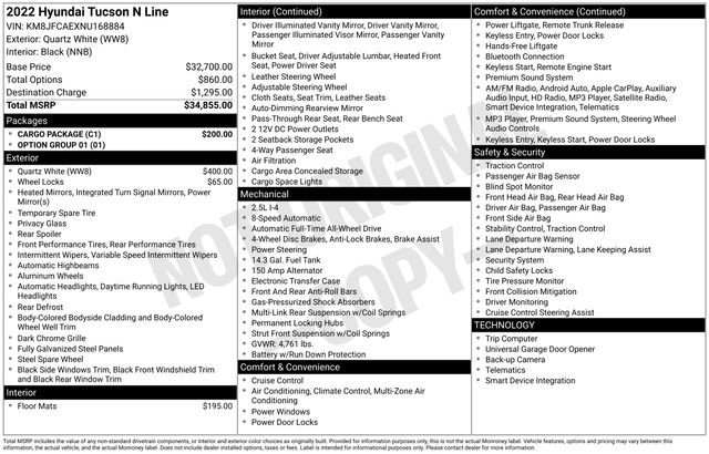 Used 2022 Hyundai Tucson N Line w/ Cargo Package image 17