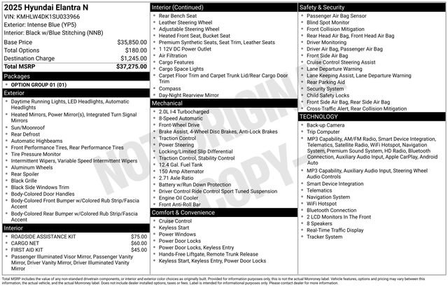Used 2025 Hyundai Elantra N FWD image 7