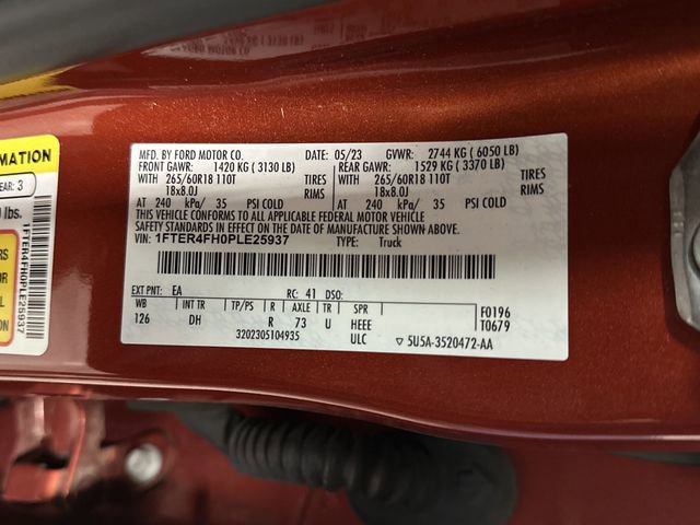 Certified 2023 Ford Ranger Lariat w/ Equipment Group 501A High image 40