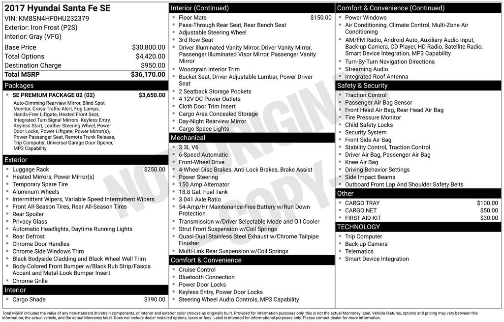 Used 2017 Hyundai Santa Fe SE w/ SE Premium Package 02 image 30