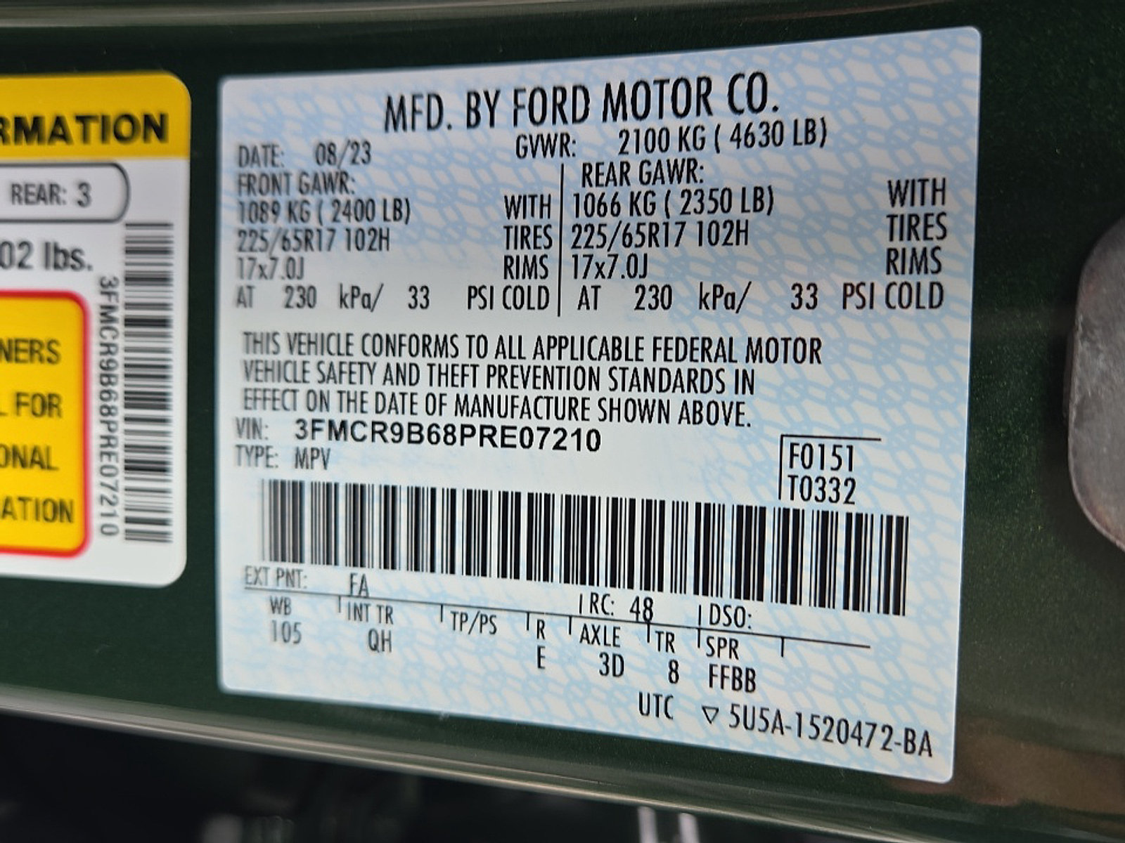 Certified 2023 Ford Bronco Sport Big Bend w/ Convenience Package AWD/4WD image 25