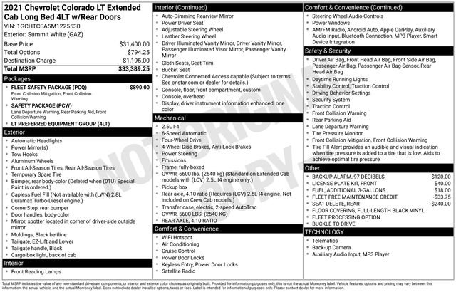 Used 2021 Chevrolet Colorado LT w/ Fleet Safety Package image 10